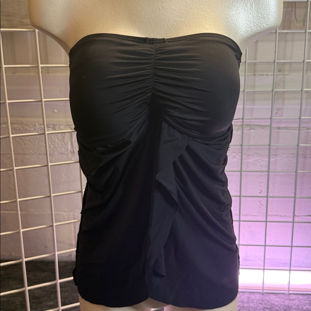 Vince Camuto Black Strapless Bikini Top